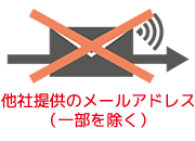 他社提供メールアドレス（一部を除く）