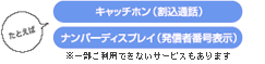 たとえばキャッチホン（割込通話）ナンバーディスプレイ（発信者番号表示）※一部ご利用できないサービスもあります